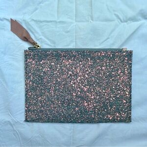 J. Crew Glittery Pink and Blue Clutch